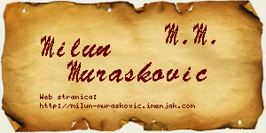 Milun Murašković vizit kartica
